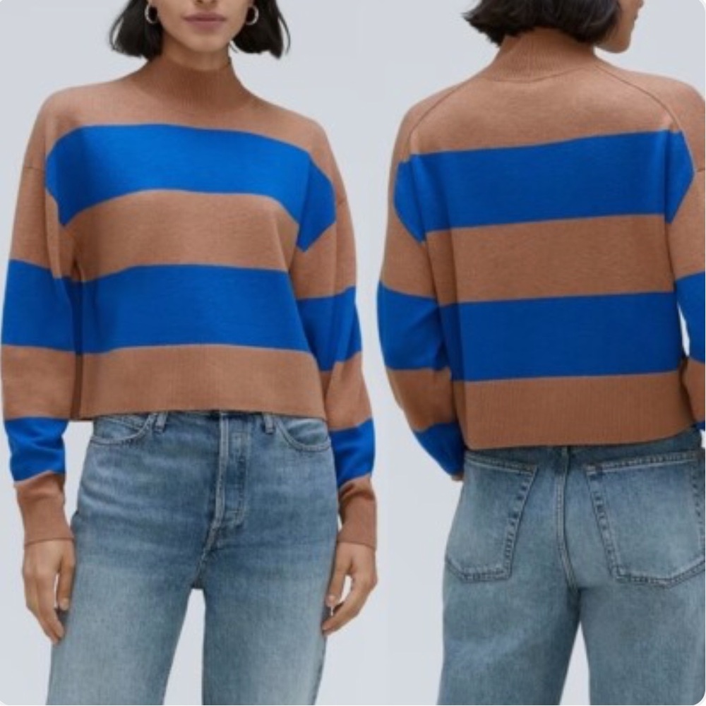 Like New🪻Everlane Luxe Merino Yak Striped Crewneck